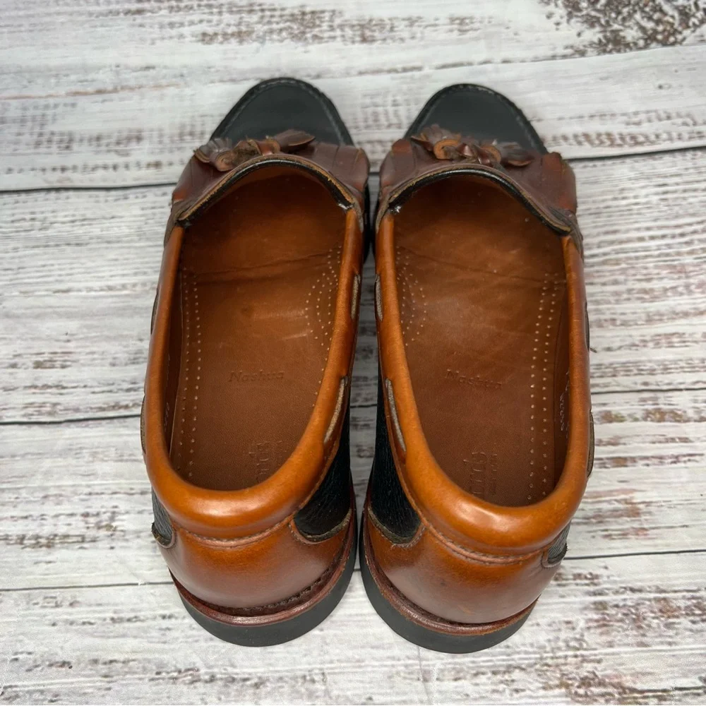 Allen‎ Edmond Nashua Loafers 9 C Mens Brown Black Leather Tassled Loafer USA